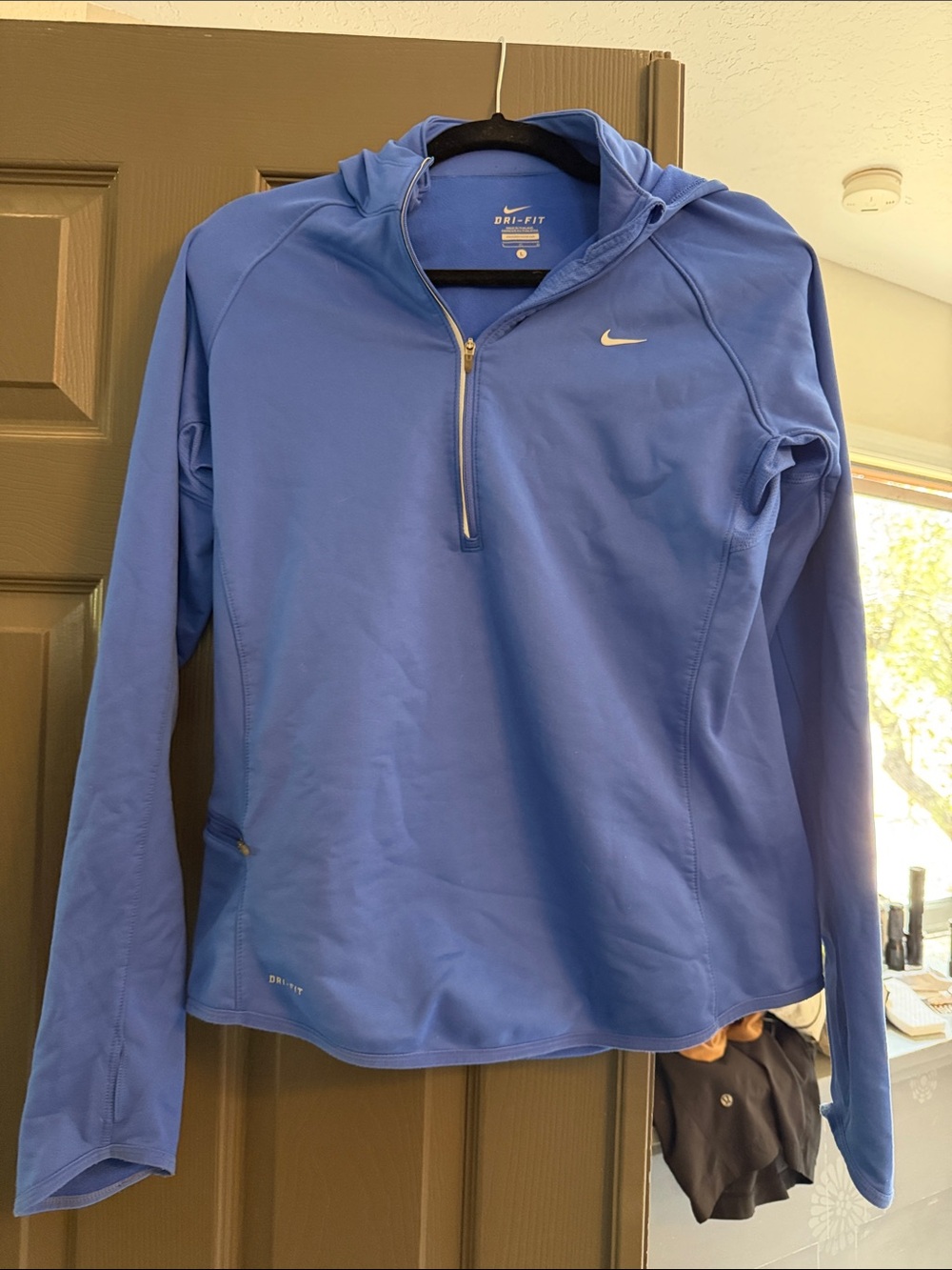 Nike Blue Dri-FIT Quarter-Zip Pullover Hoodie